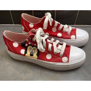 Disney Minnie Mouse Shoes Womens Size 11 Red White Polka Dot Canvas Converse Sty